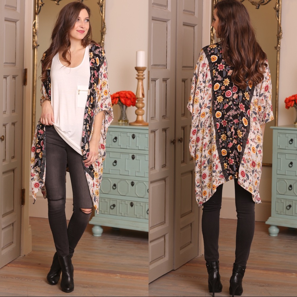 ✨LAST✨Floral contrast color floral print cardigan - Picture 5 of 7